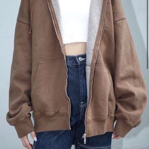 brandy melville oversized brown hoodie